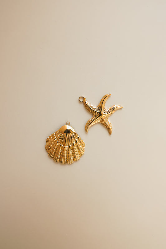 Gold Shell + Starfish Pendants