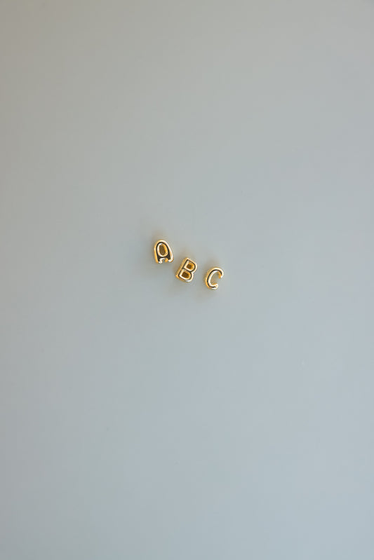 Gold Bubble Initial Charms