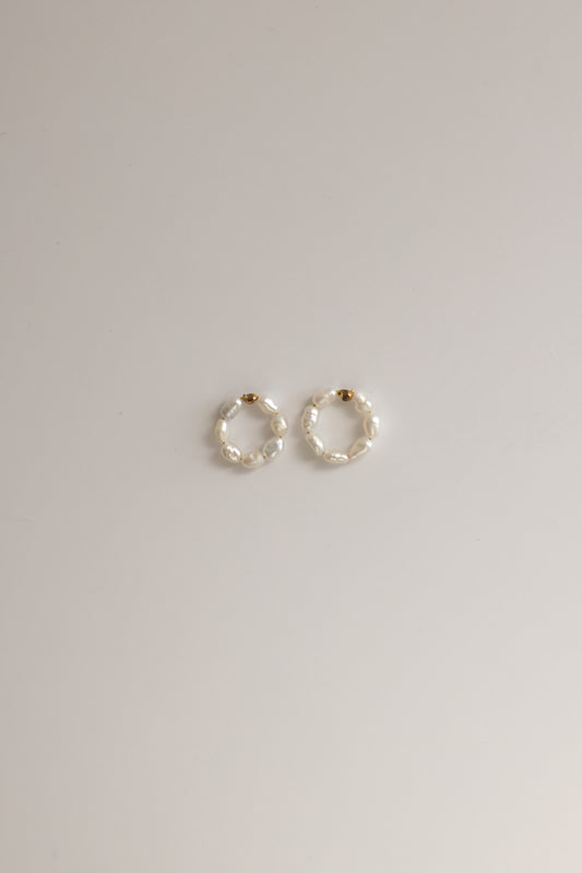 Rice Pearl Loop Earring Charms