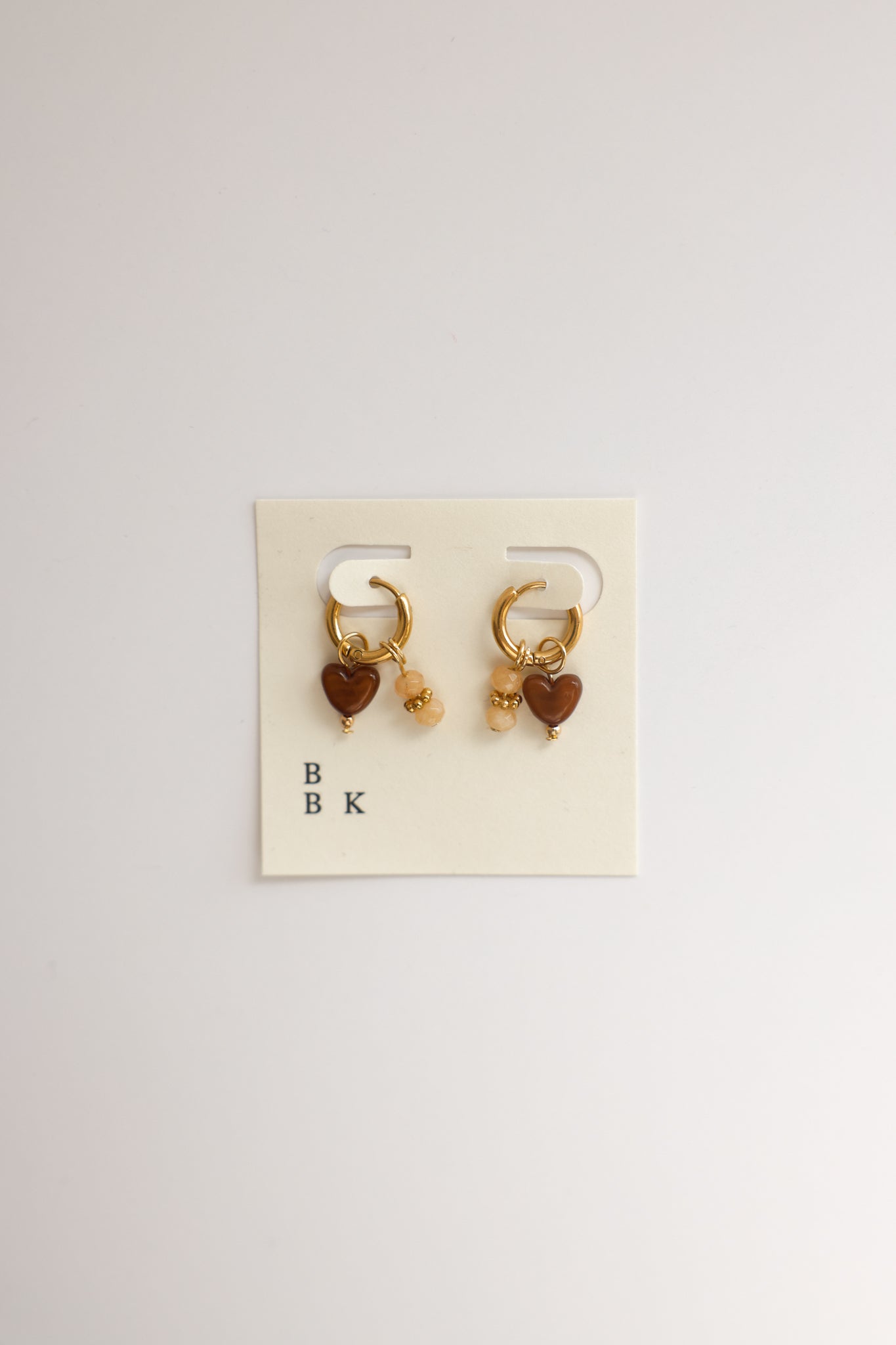 Brown Heart Earring Charms