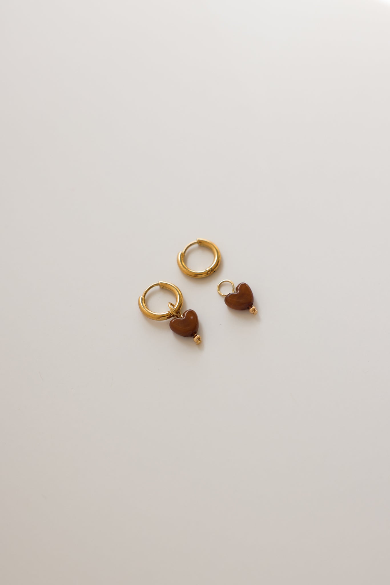Brown Heart Earring Charms