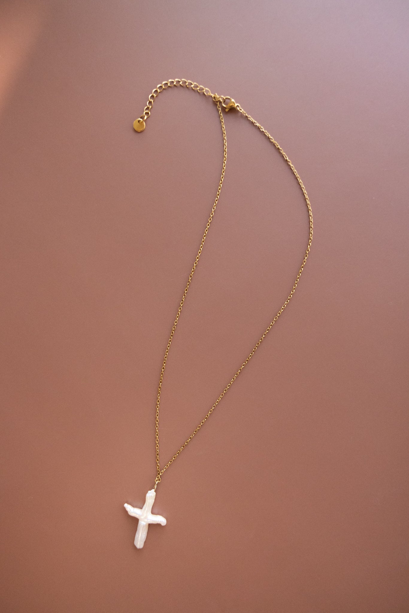 Chain + Large Pearl Cross