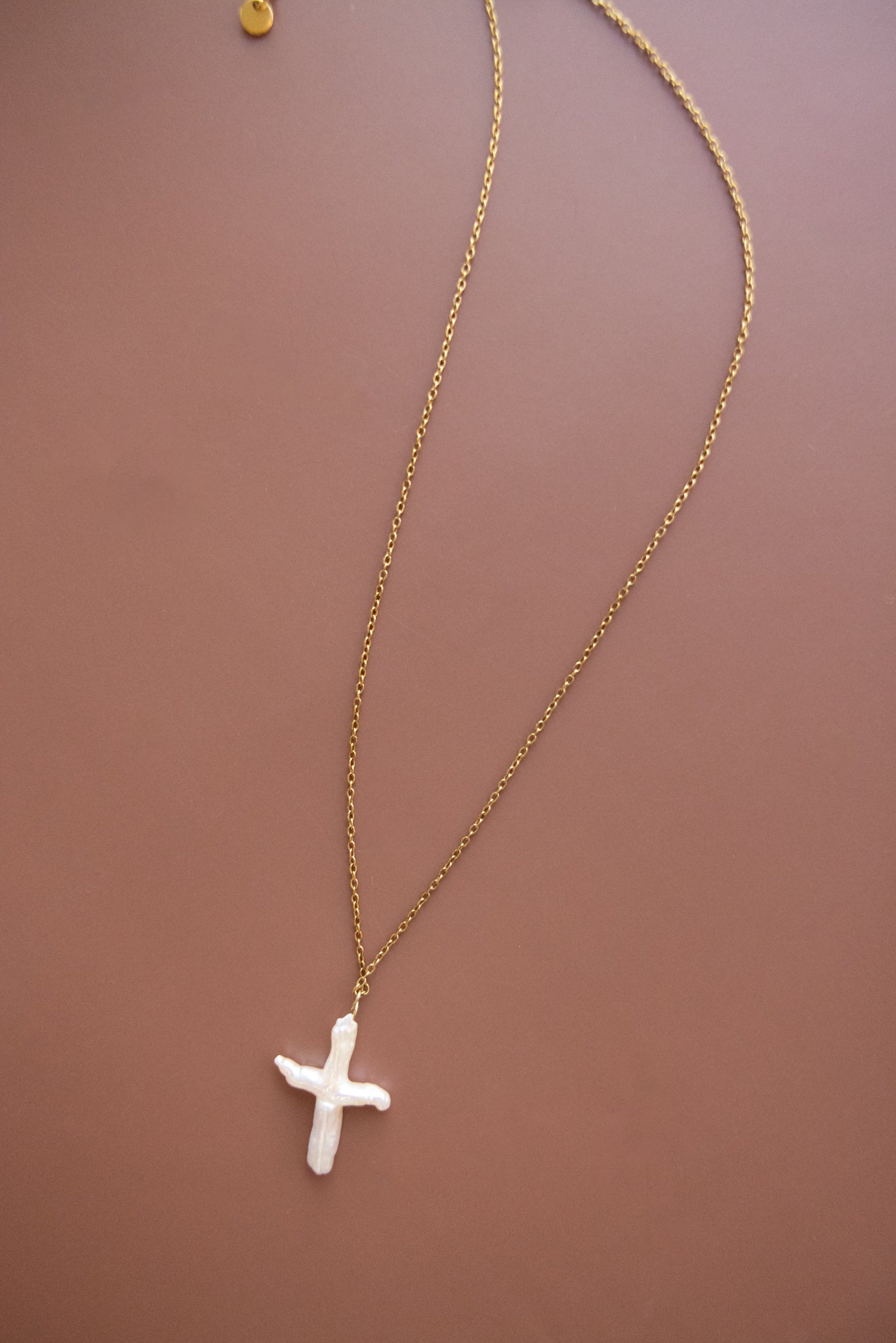 Chain + Large Pearl Cross
