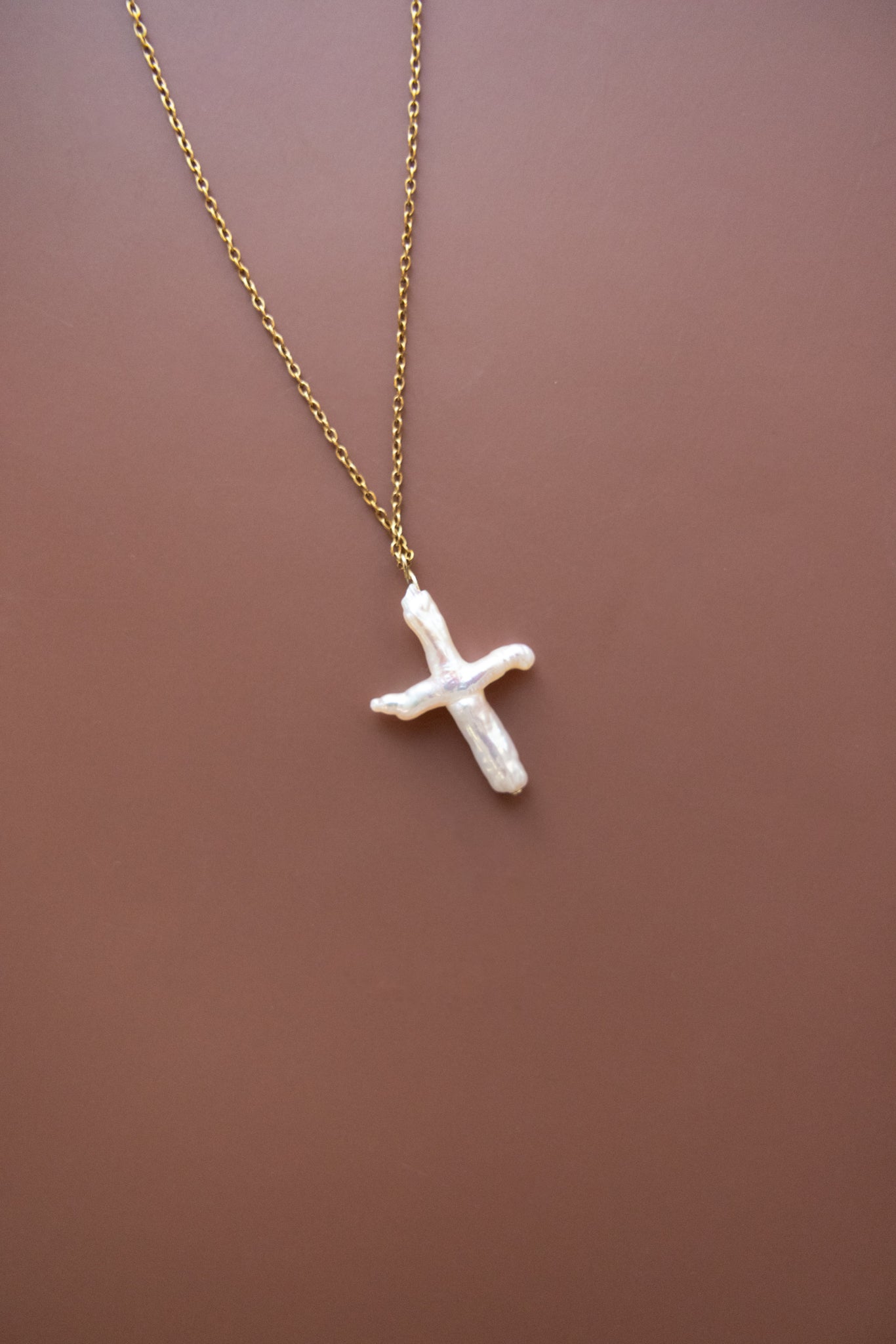 Chain + Large Pearl Cross