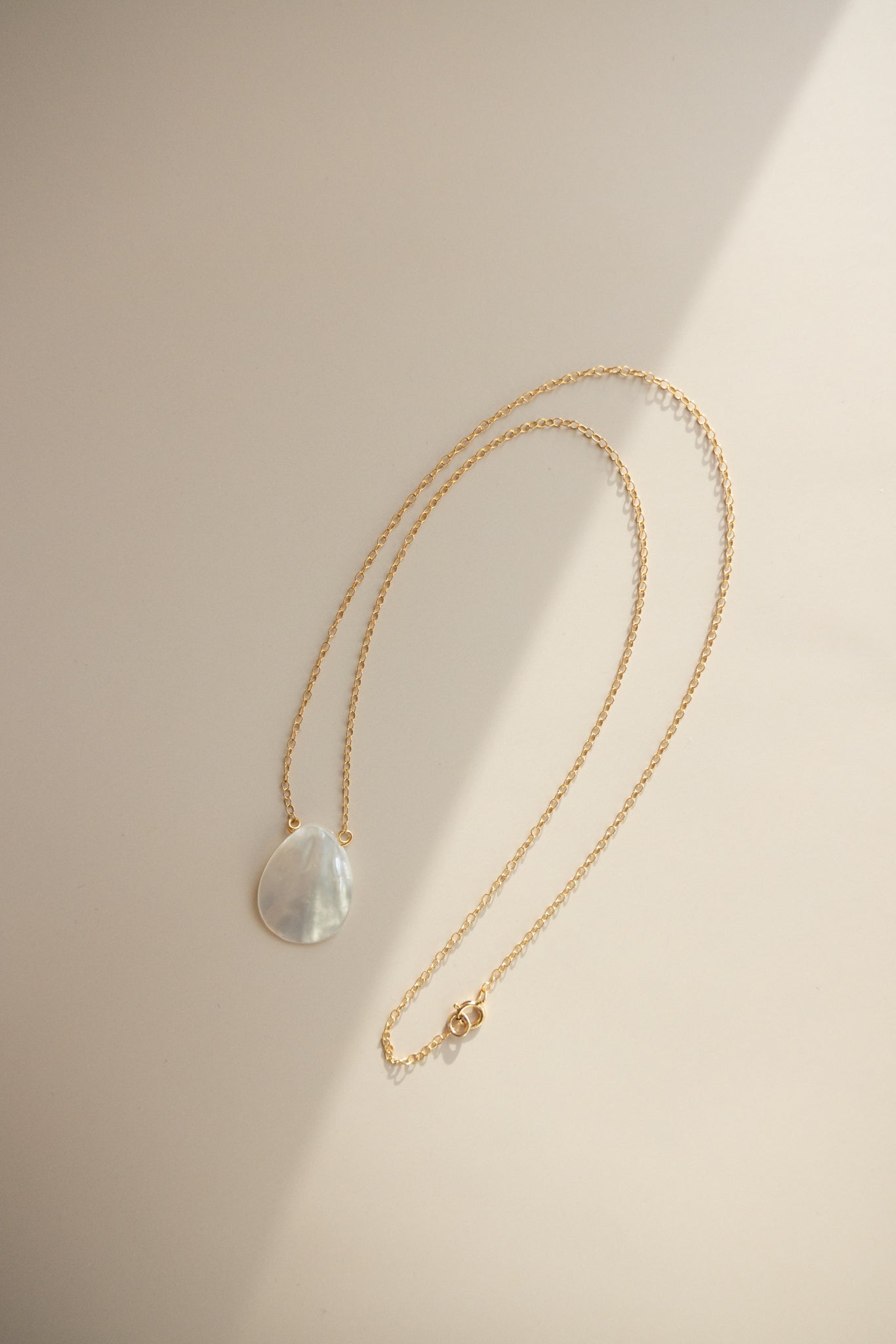 Gold Chain + Pearl Shell Droplet