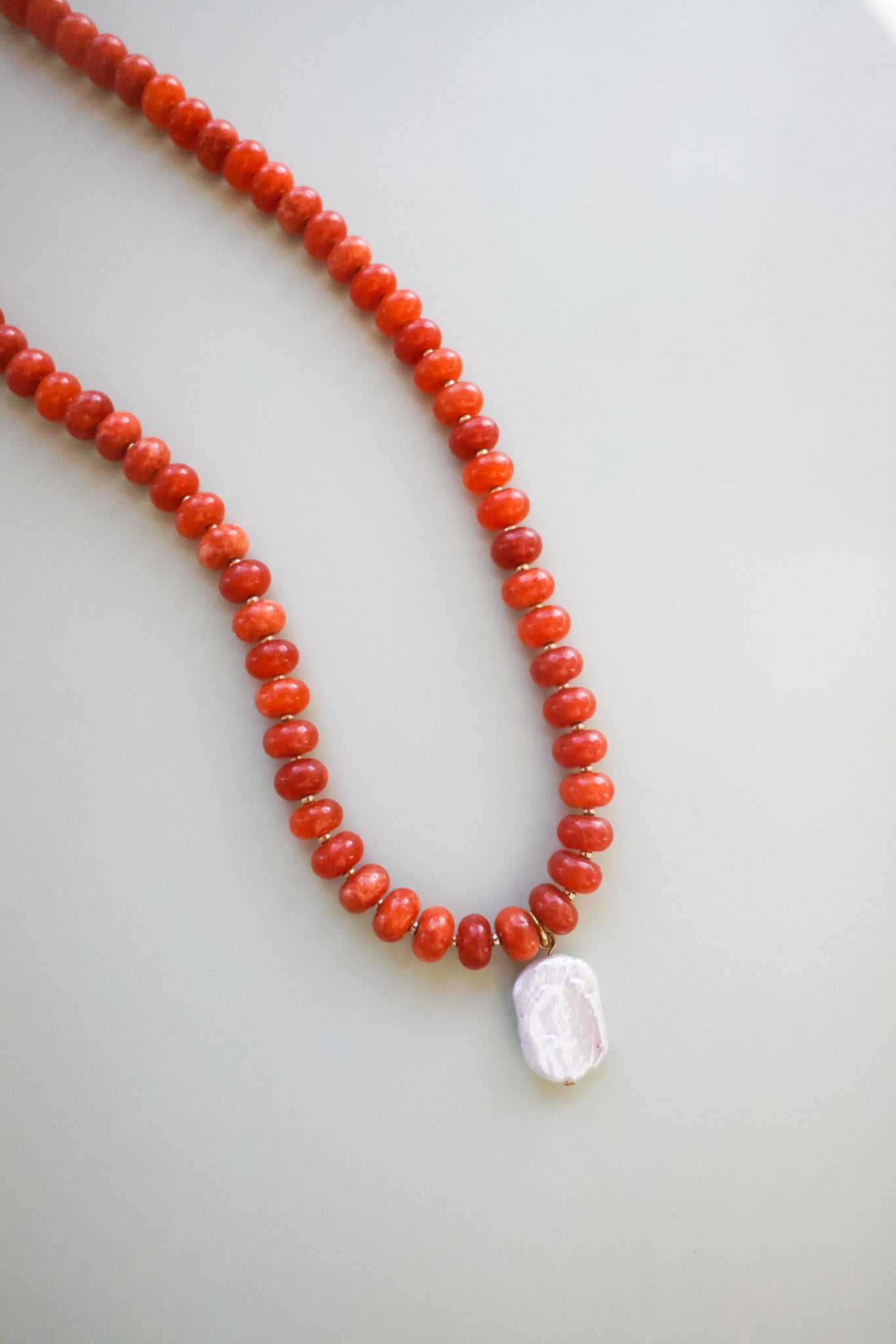 Orange + Pearl Necklace