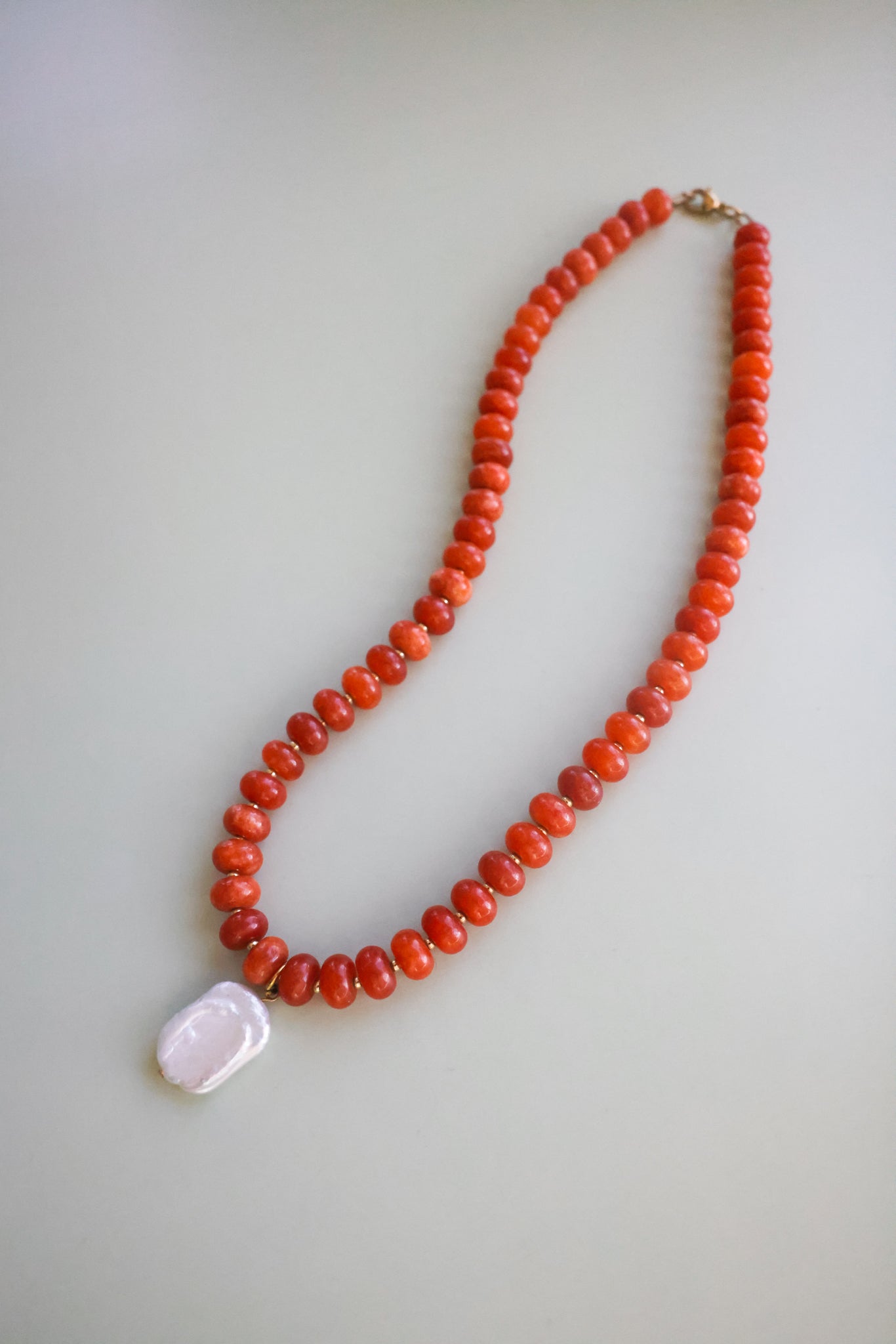Orange + Pearl Necklace