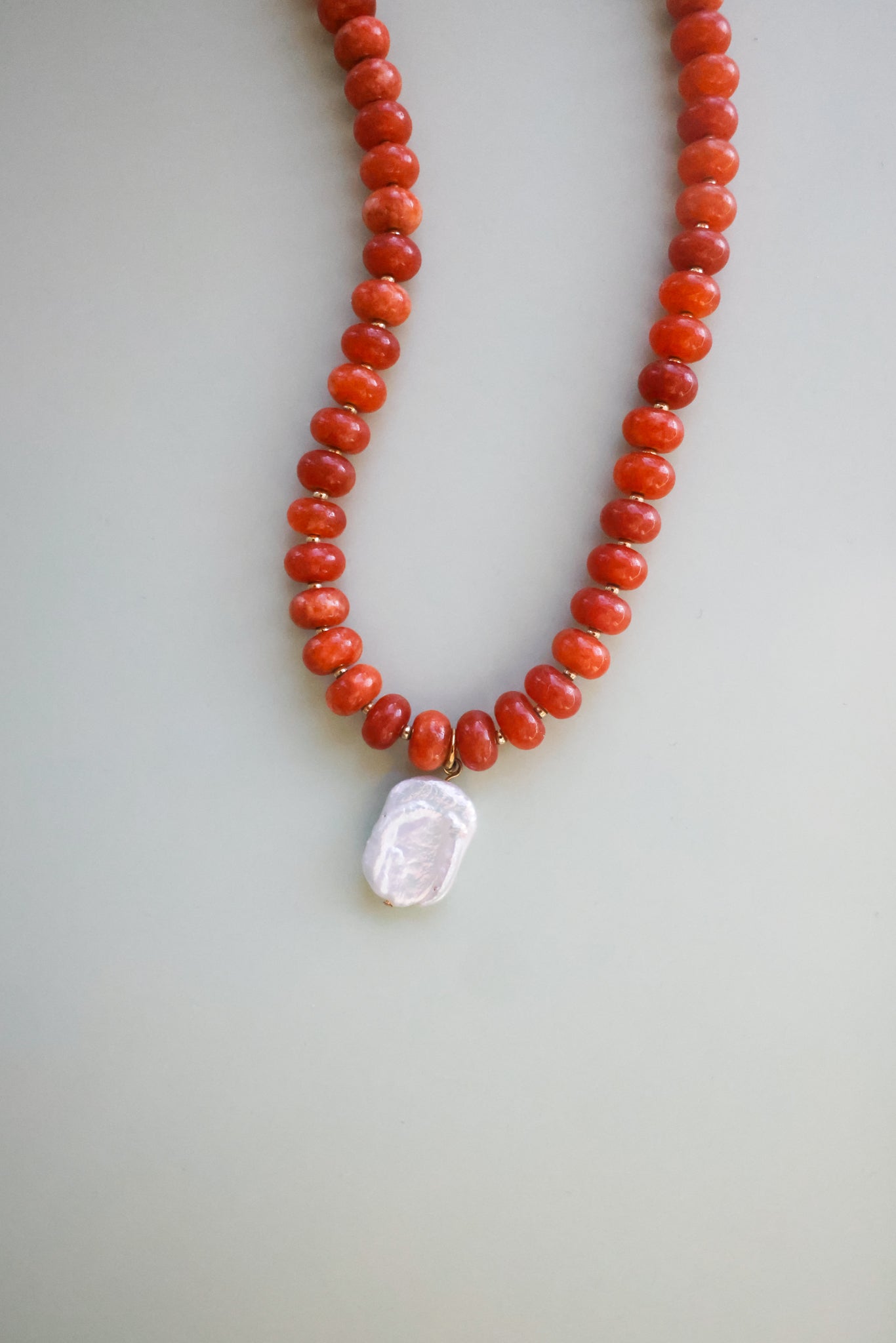 Orange + Pearl Necklace