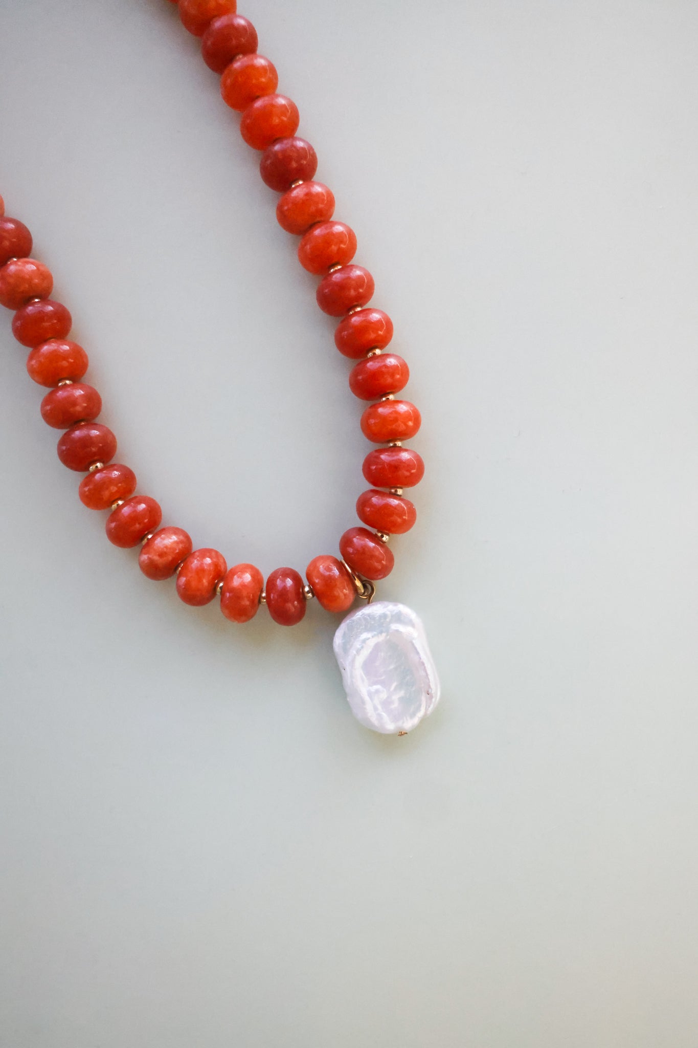 Orange + Pearl Necklace