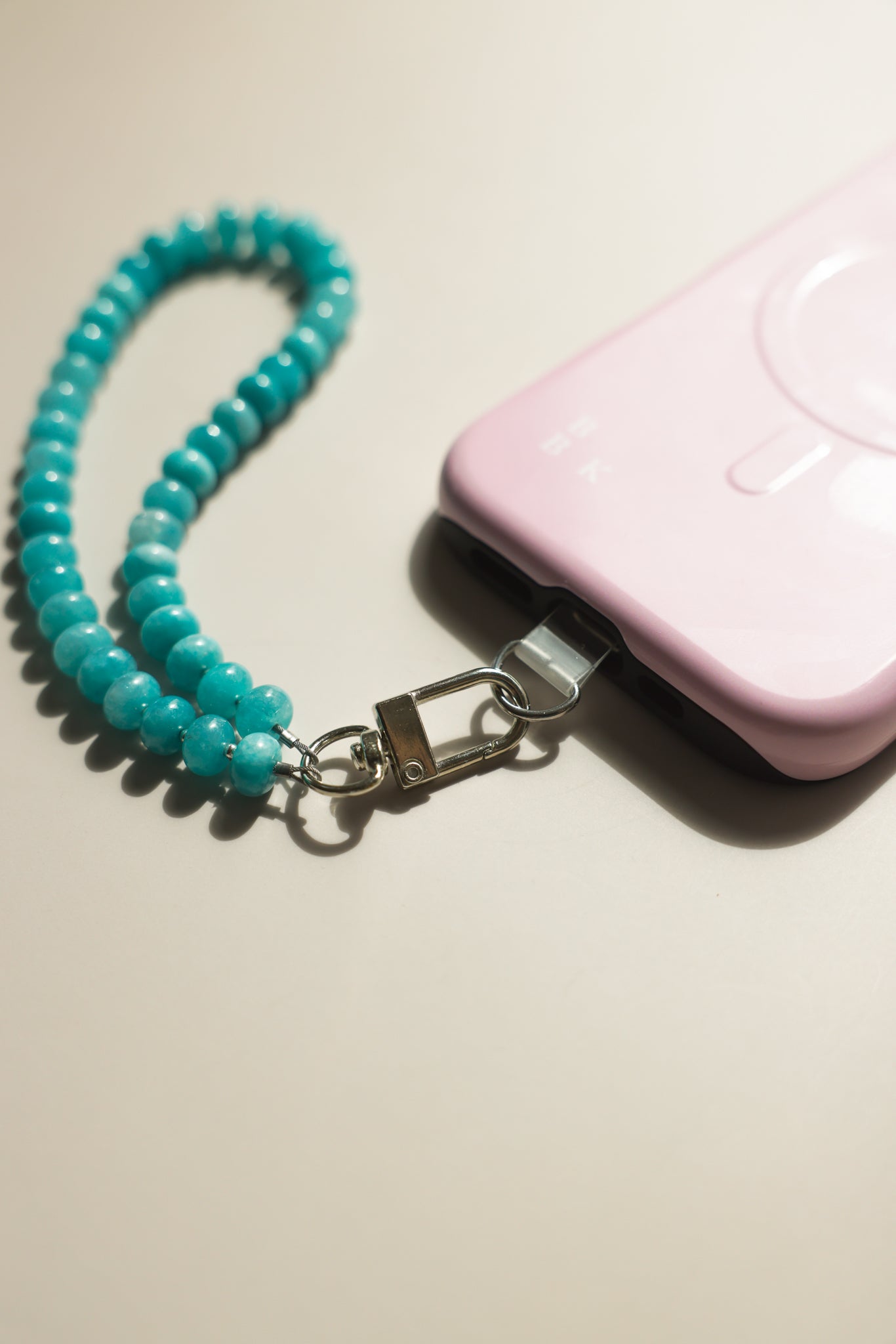 Teal Jade Phone Charm