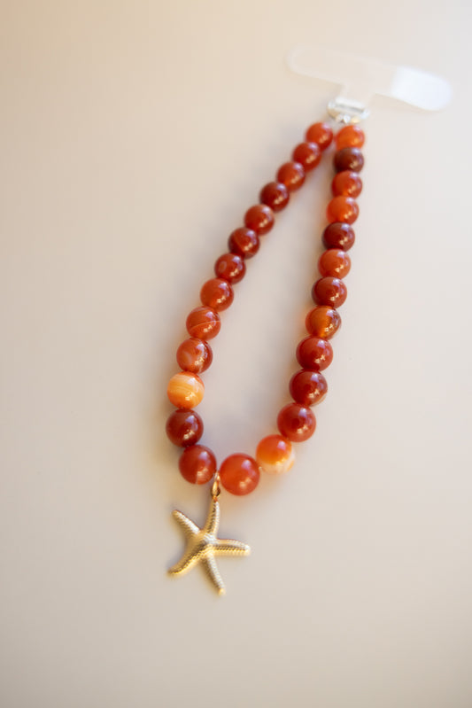 Red Striped Agate Phone Charm