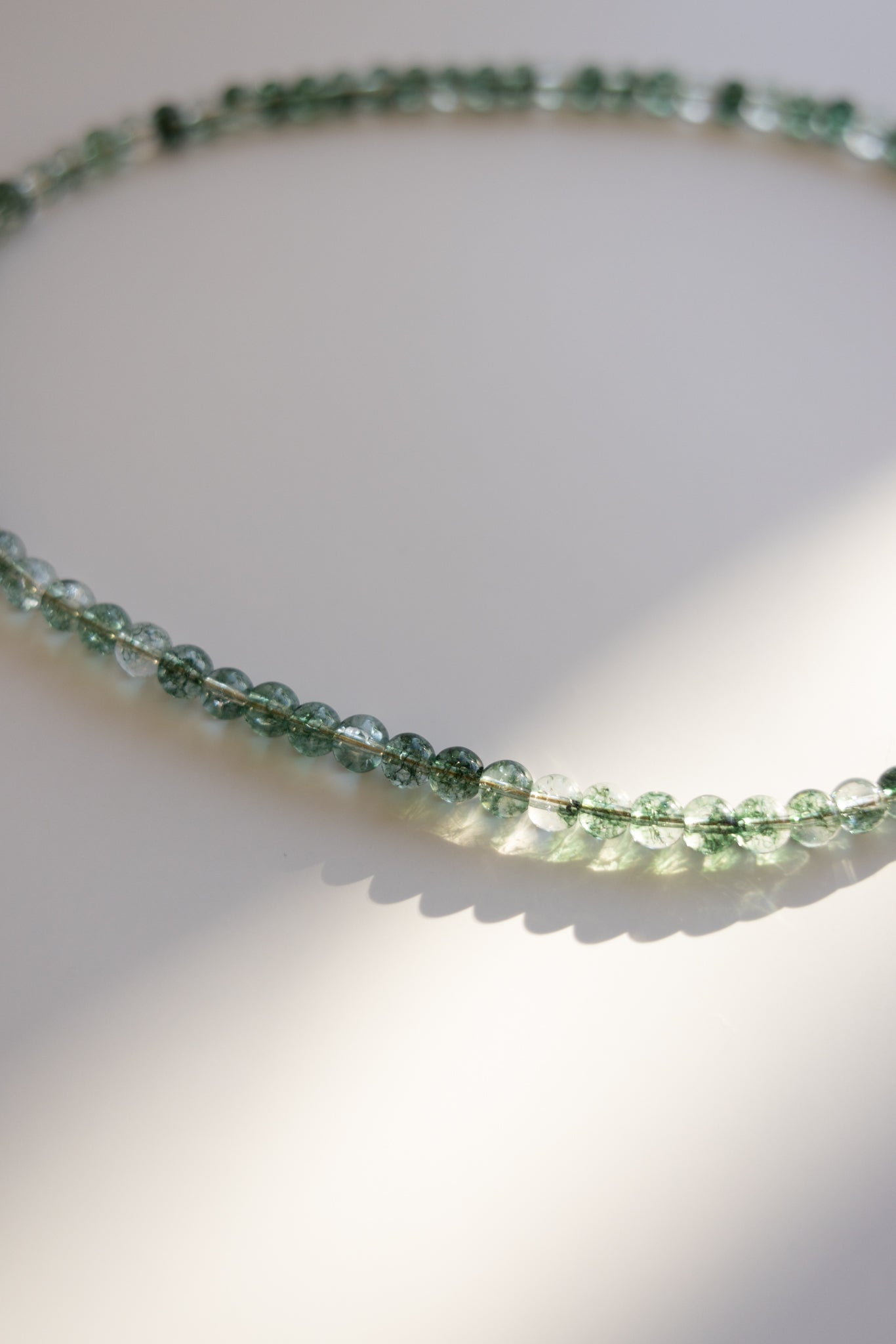 Green Cracked Crystal Quartz Necklace