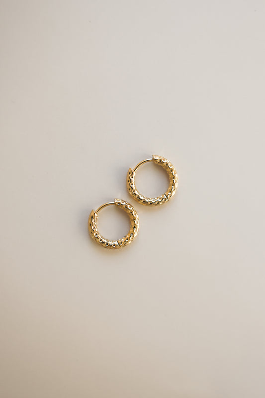 Gold Textured Hoops