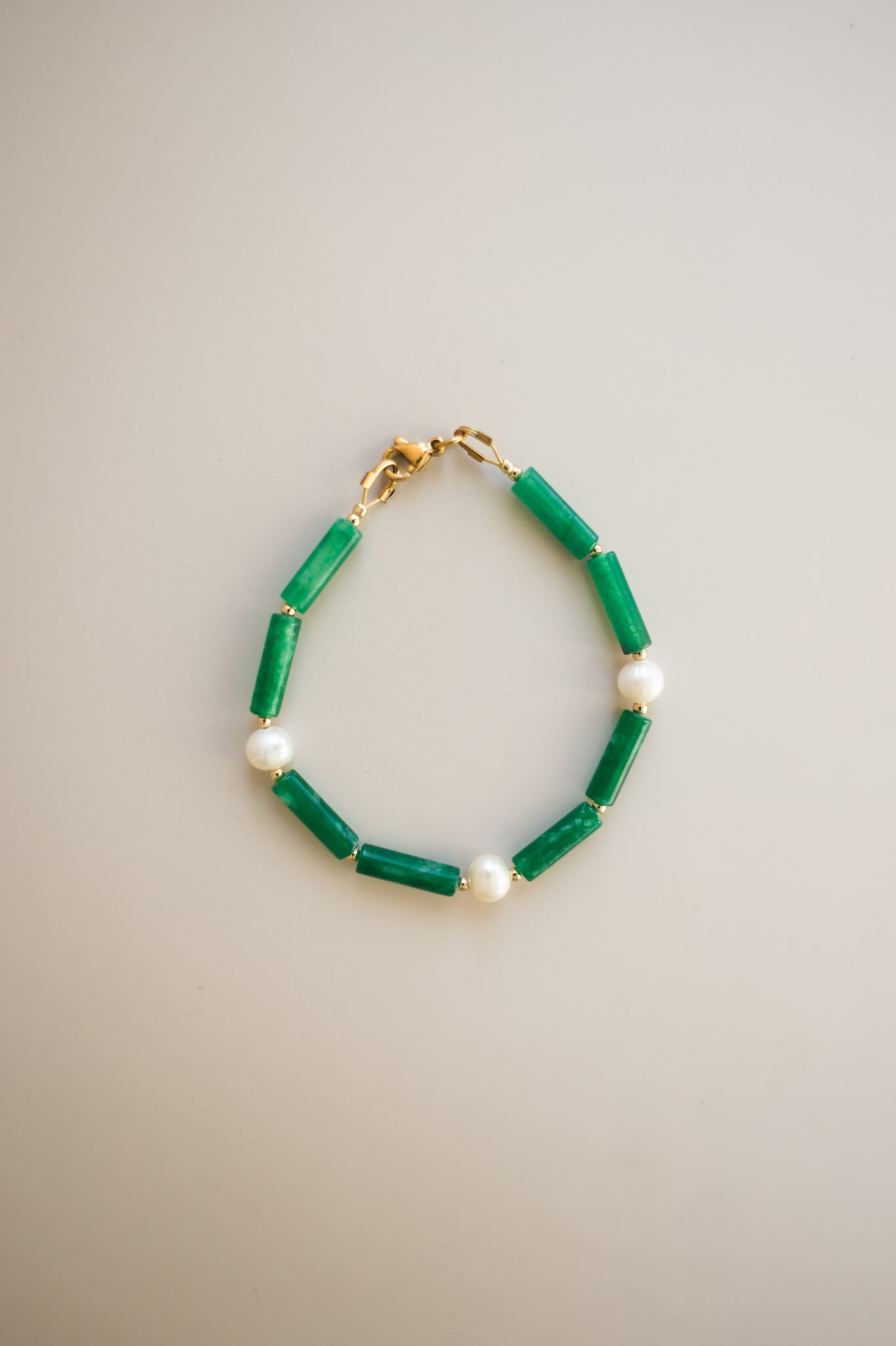 Green + Pearl Bracelet