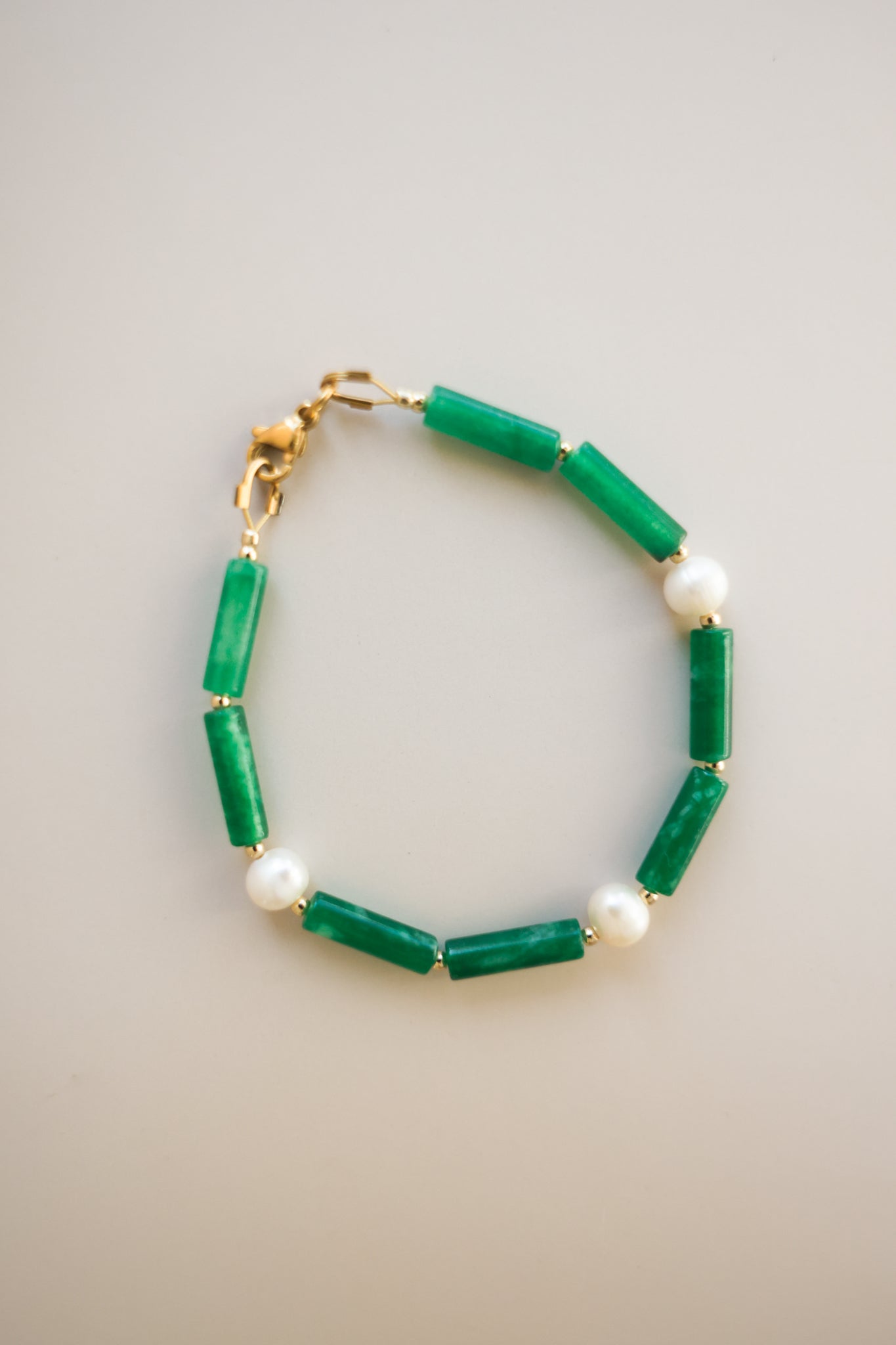 Green + Pearl Bracelet