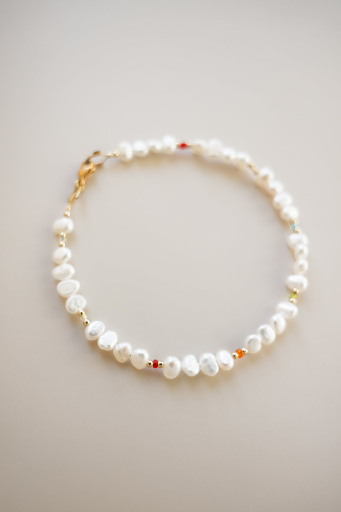 Pearl + Rainbow Anklet