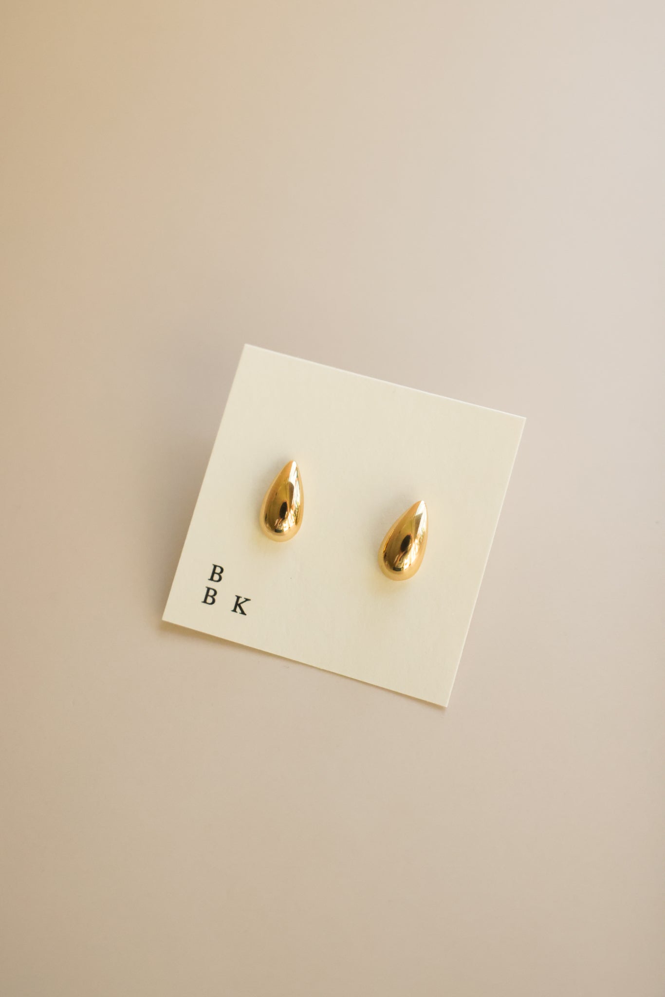 Gold Teardrop Stud Earrings