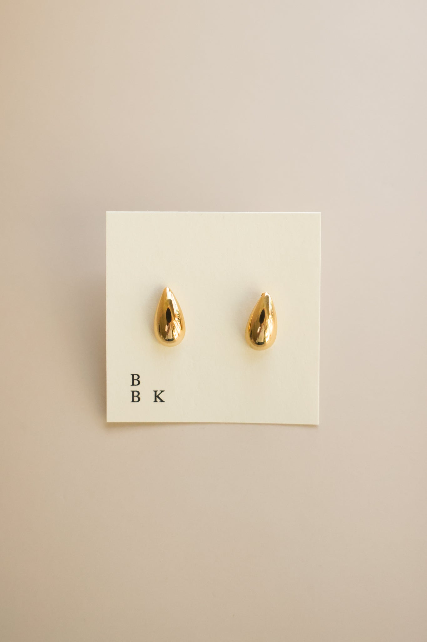 Gold Teardrop Stud Earrings