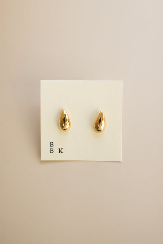 Gold Teardrop Stud Earrings