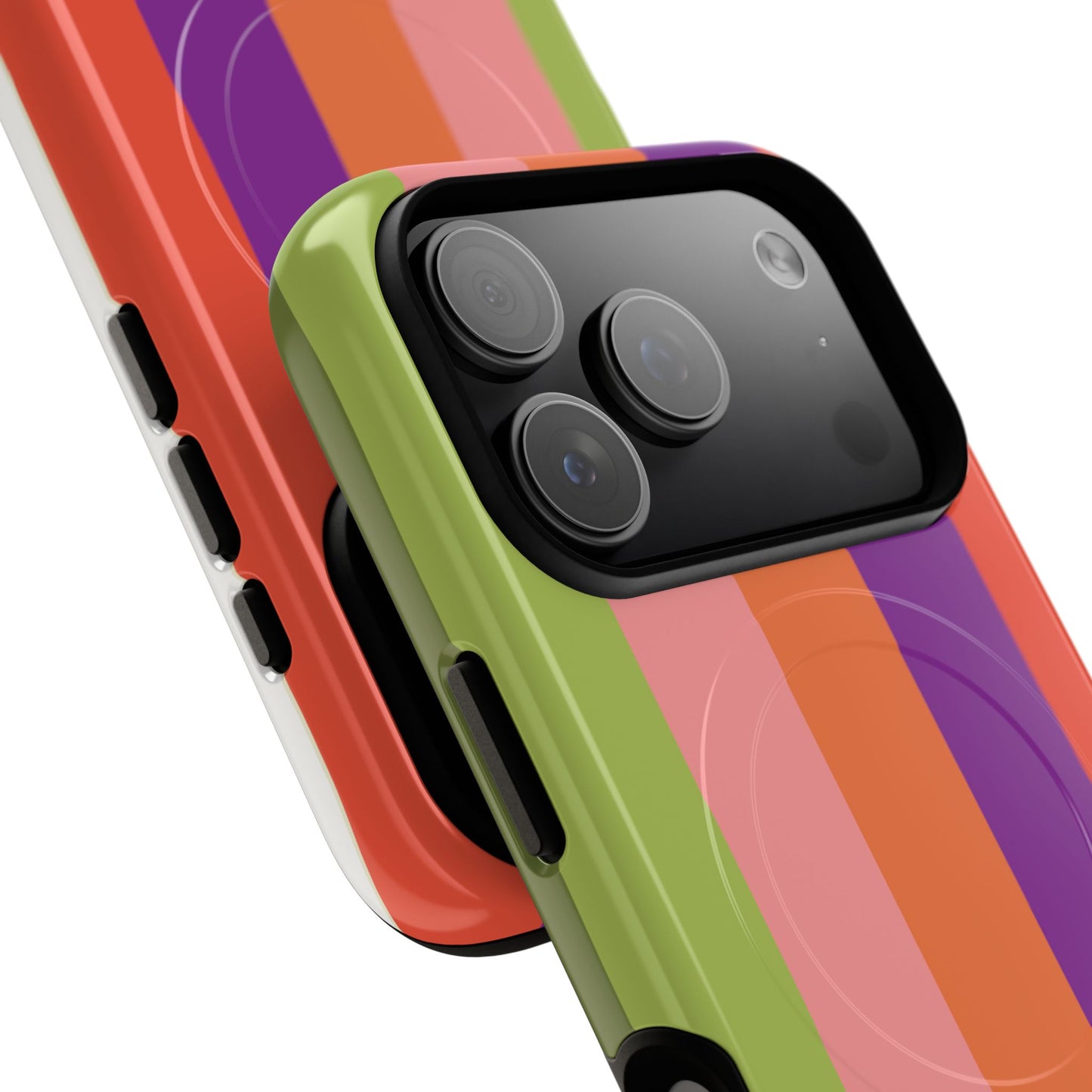 Bold Retro Stripe Magnetic Phone Case — Tough Protective iPhone Cover
