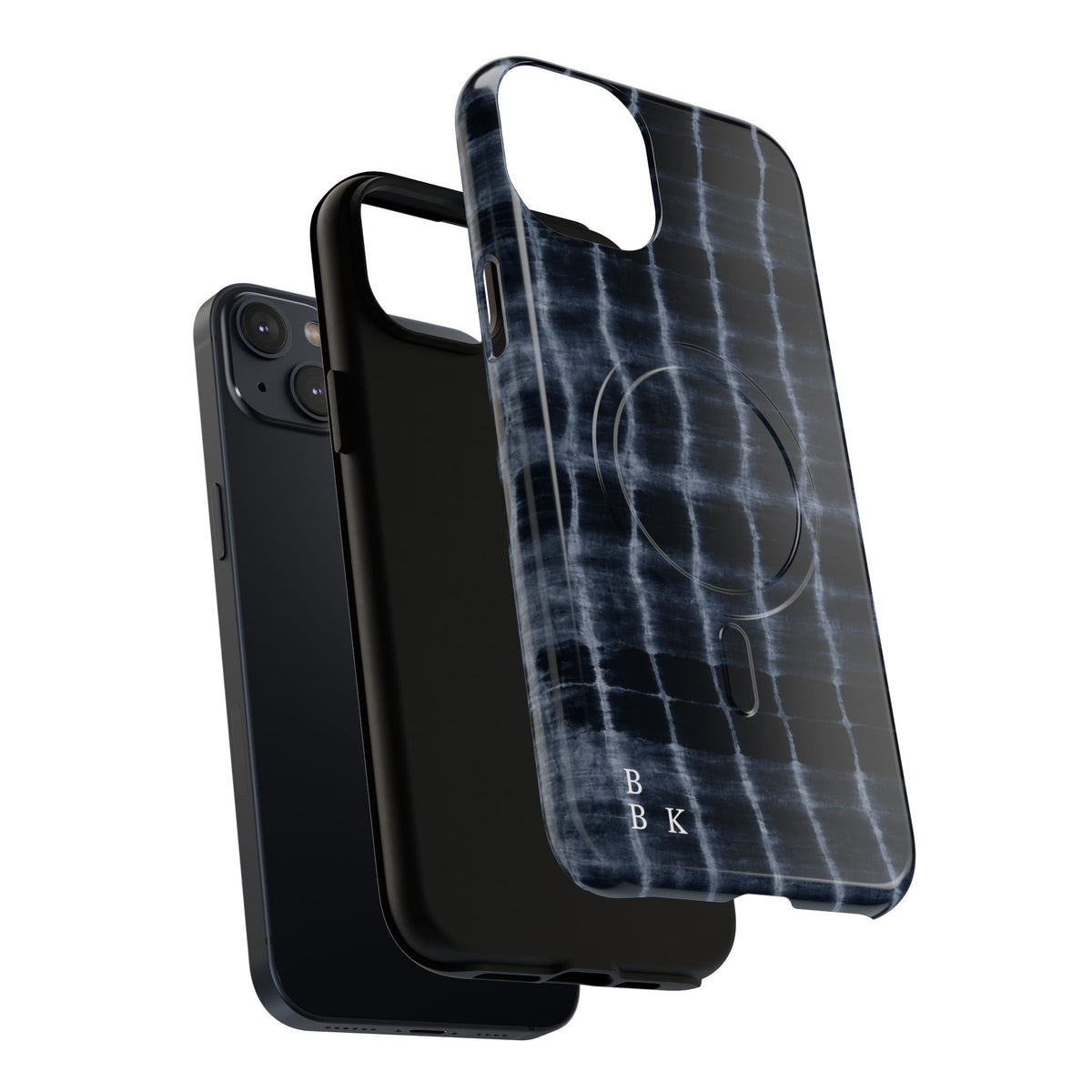 Magnetic Phone Case — Black Tie-Dye Tough Protective Cover with MagSafe