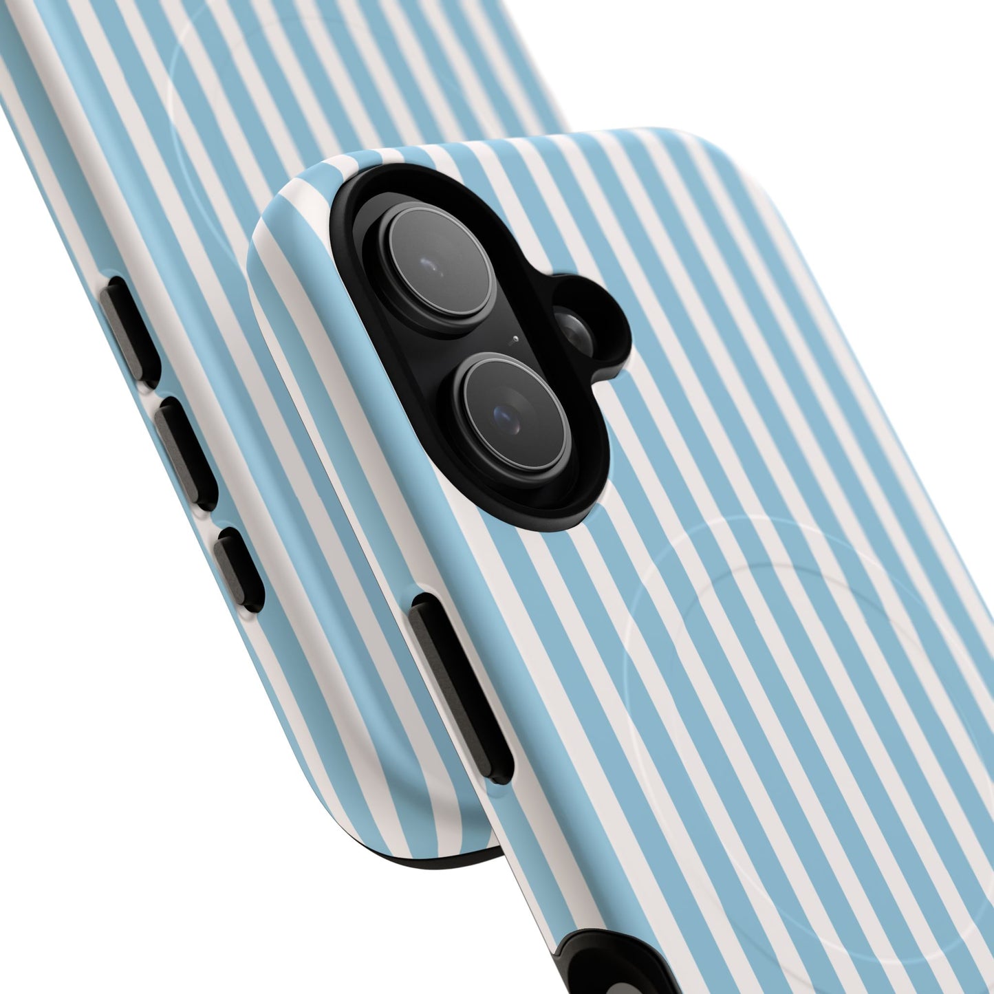 MagSafe Phone Case — Blue Vertical Stripe Tough Magnetic Protective Cover