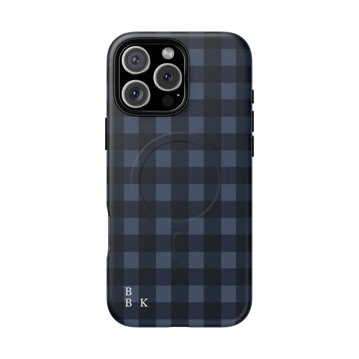 Plaid Magnetic Phone Case — Navy Buffalo Check Tough MagSafe-Compatible Case
