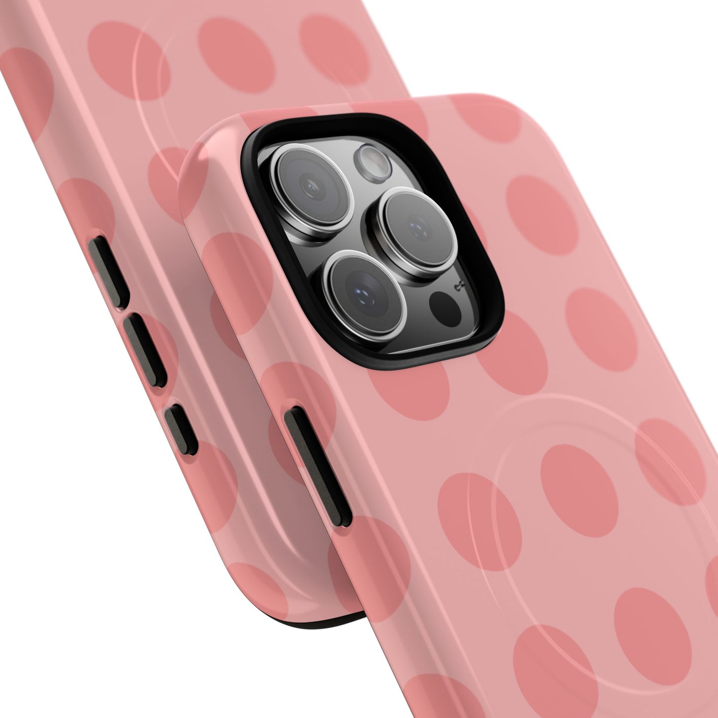 Magnetic Phone Case — Pink Polka Dot Tough Protective Cover