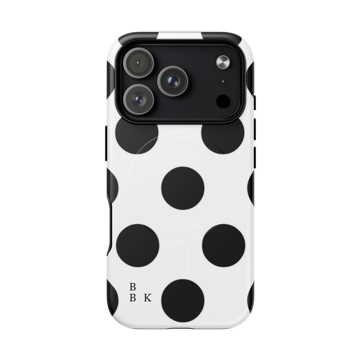 Polka Dot Magnetic Phone Case — Black & White Retro Dot Tough Case