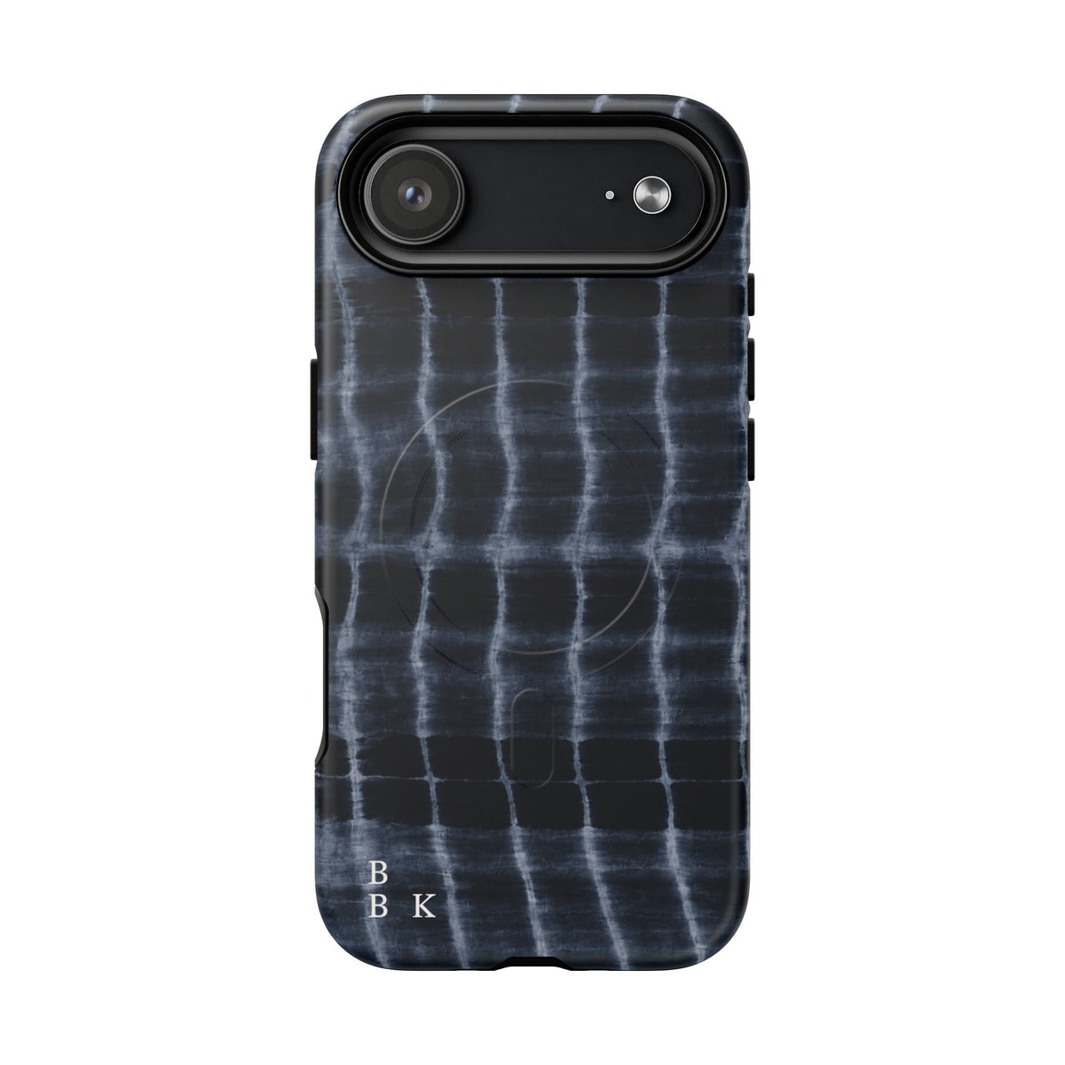 Magnetic Phone Case — Black Tie-Dye Tough Protective Cover with MagSafe
