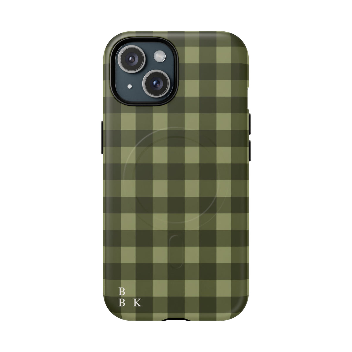 Green Buffalo Plaid Magnetic Phone Case — Tough Protective MagSafe-Compatible Case