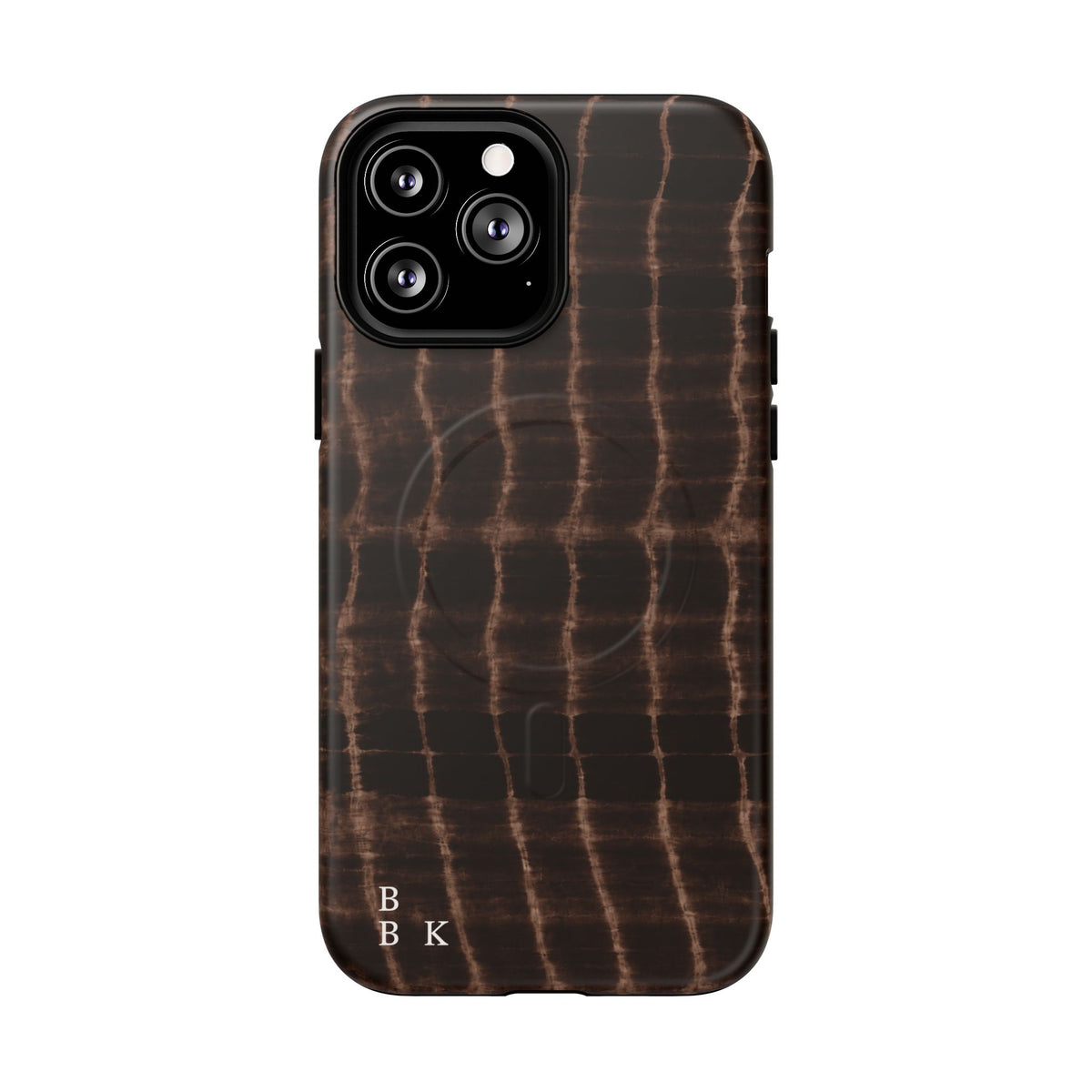 MagSafe Phone Case — Brown Croc Pattern Tough Magnetic Case