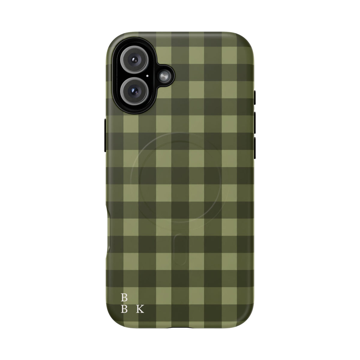 Green Buffalo Plaid Magnetic Phone Case — Tough Protective MagSafe-Compatible Case