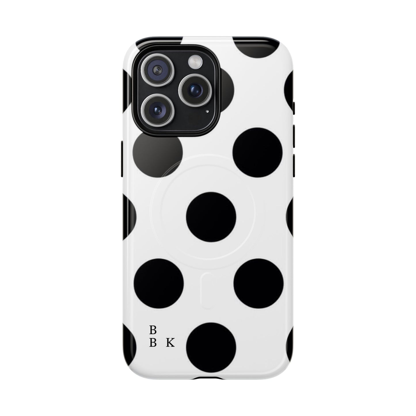 Polka Dot Magnetic Phone Case — Black & White Retro Dot Tough Case