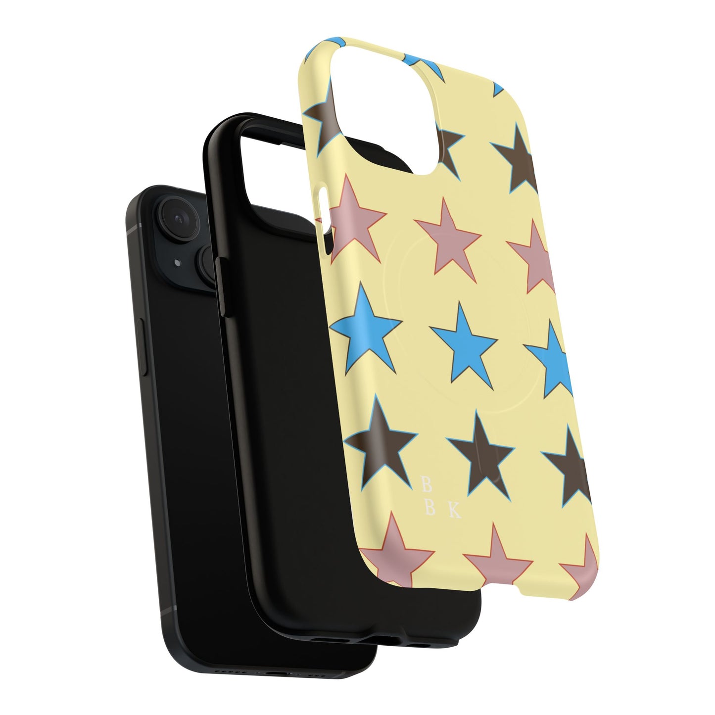 Star Pattern Tough Magnetic Phone Case — Colorful Retro Stars Protective Cover