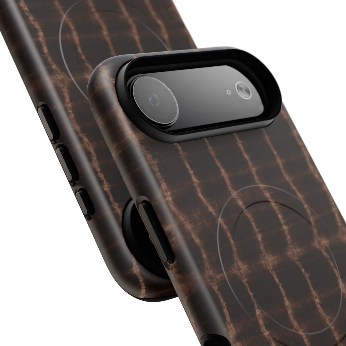 MagSafe Phone Case — Brown Croc Pattern Tough Magnetic Case