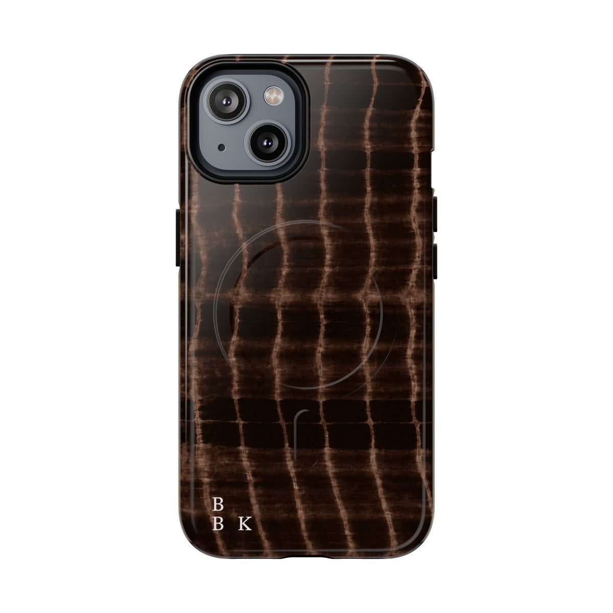 MagSafe Phone Case — Brown Croc Pattern Tough Magnetic Case