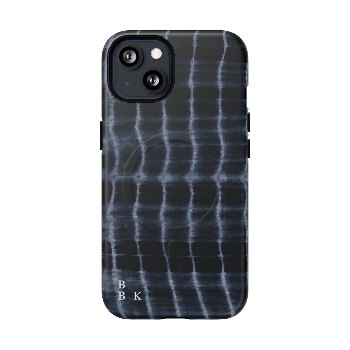 Magnetic Phone Case — Black Tie-Dye Tough Protective Cover with MagSafe