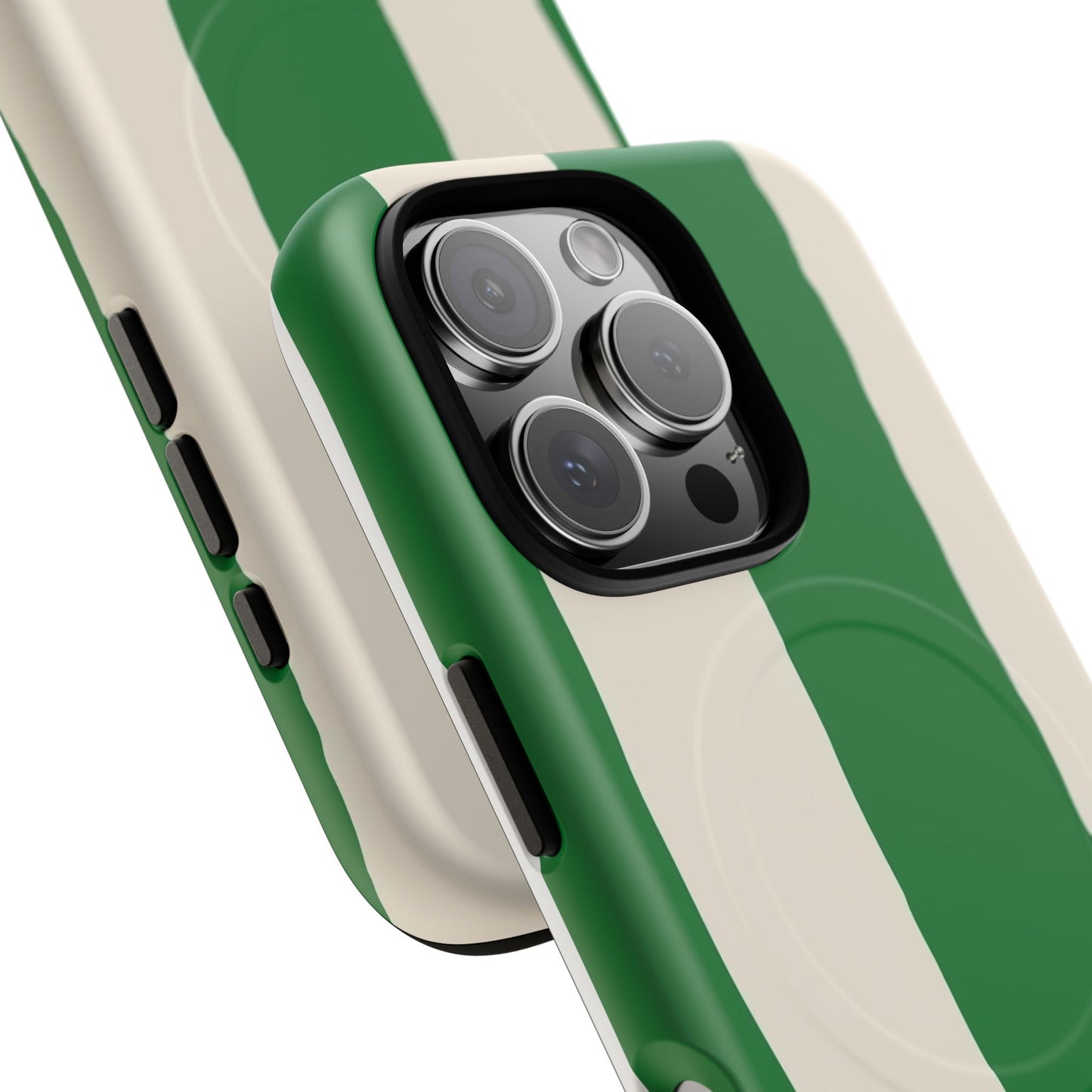 Green Stripe Tough Magnetic Phone Case — Custom Monogram BBK