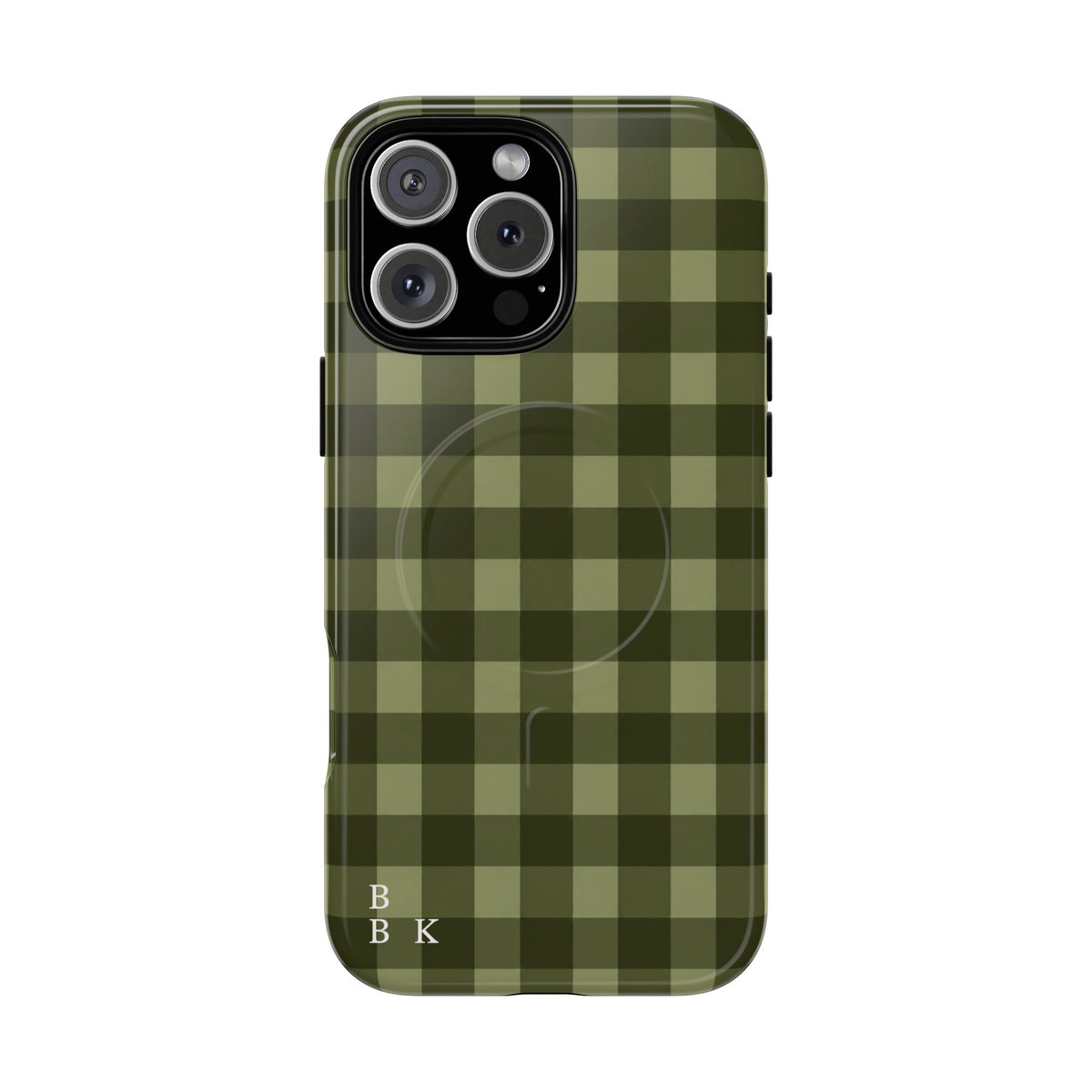 Green Buffalo Plaid Magnetic Phone Case — Tough Protective MagSafe-Compatible Case
