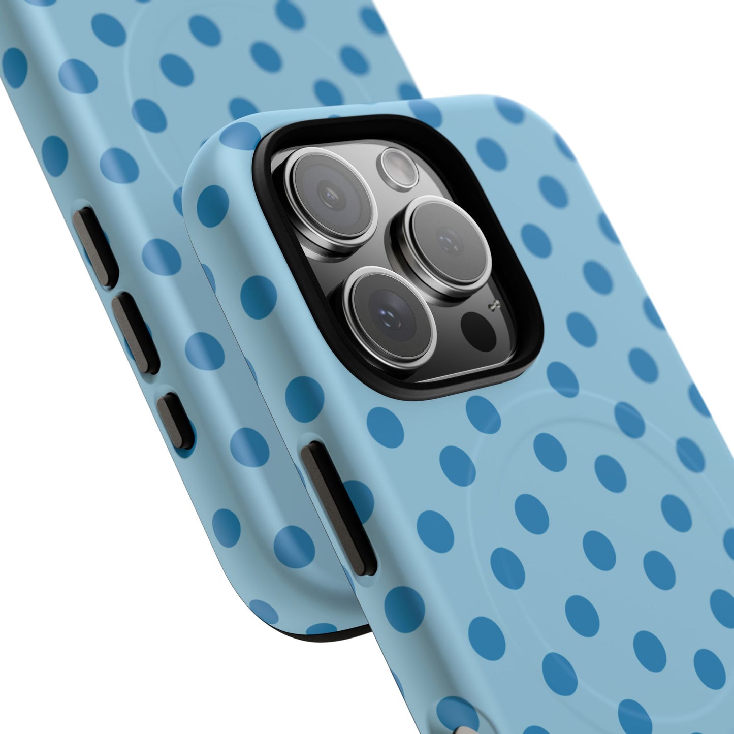 Blue Polka Dot Magnetic Phone Case — Tough Protective iPhone Cover