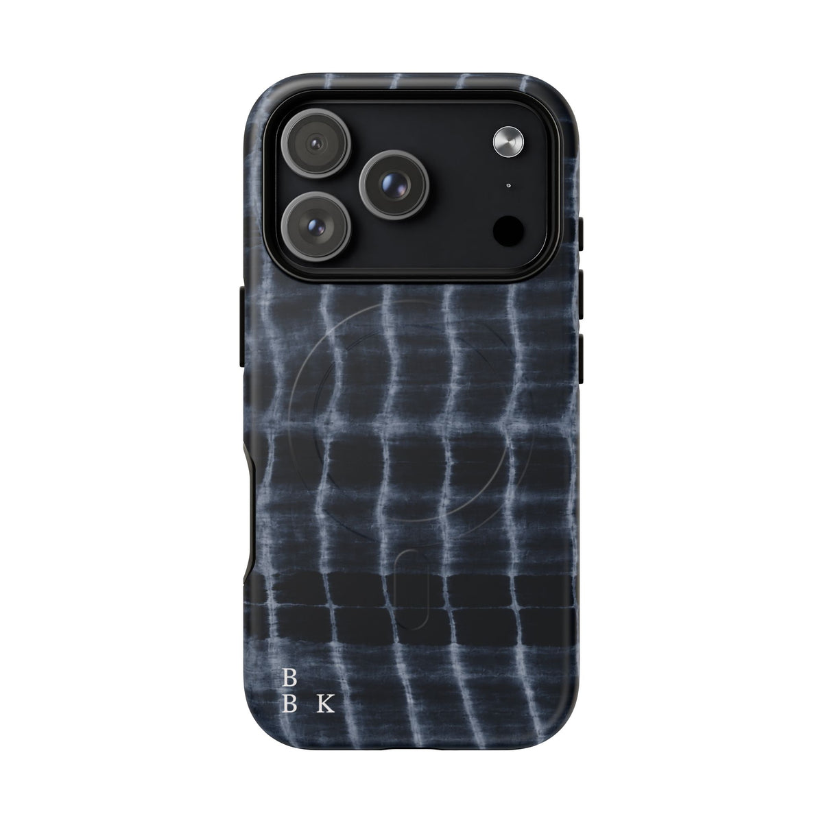 Magnetic Phone Case — Black Tie-Dye Tough Protective Cover with MagSafe