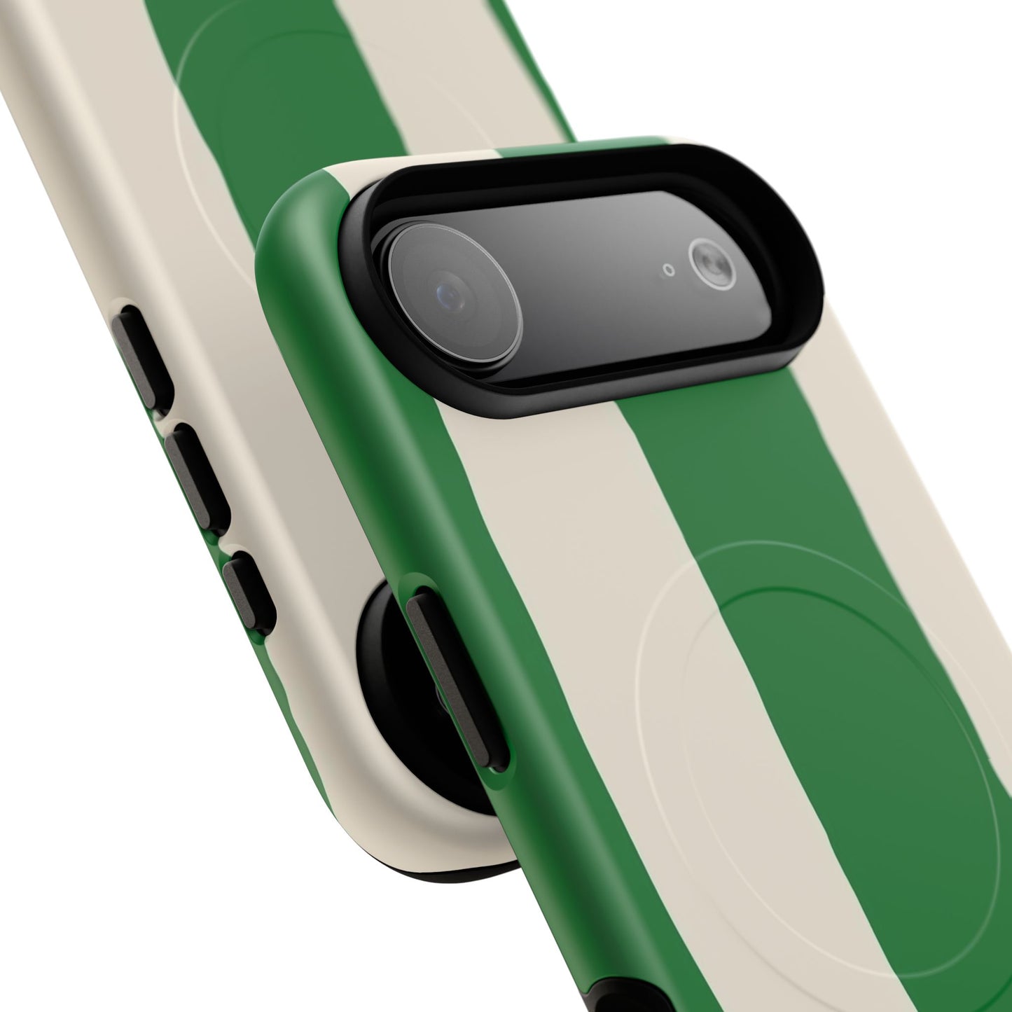 Green Stripe Tough Magnetic Phone Case — Custom Monogram BBK