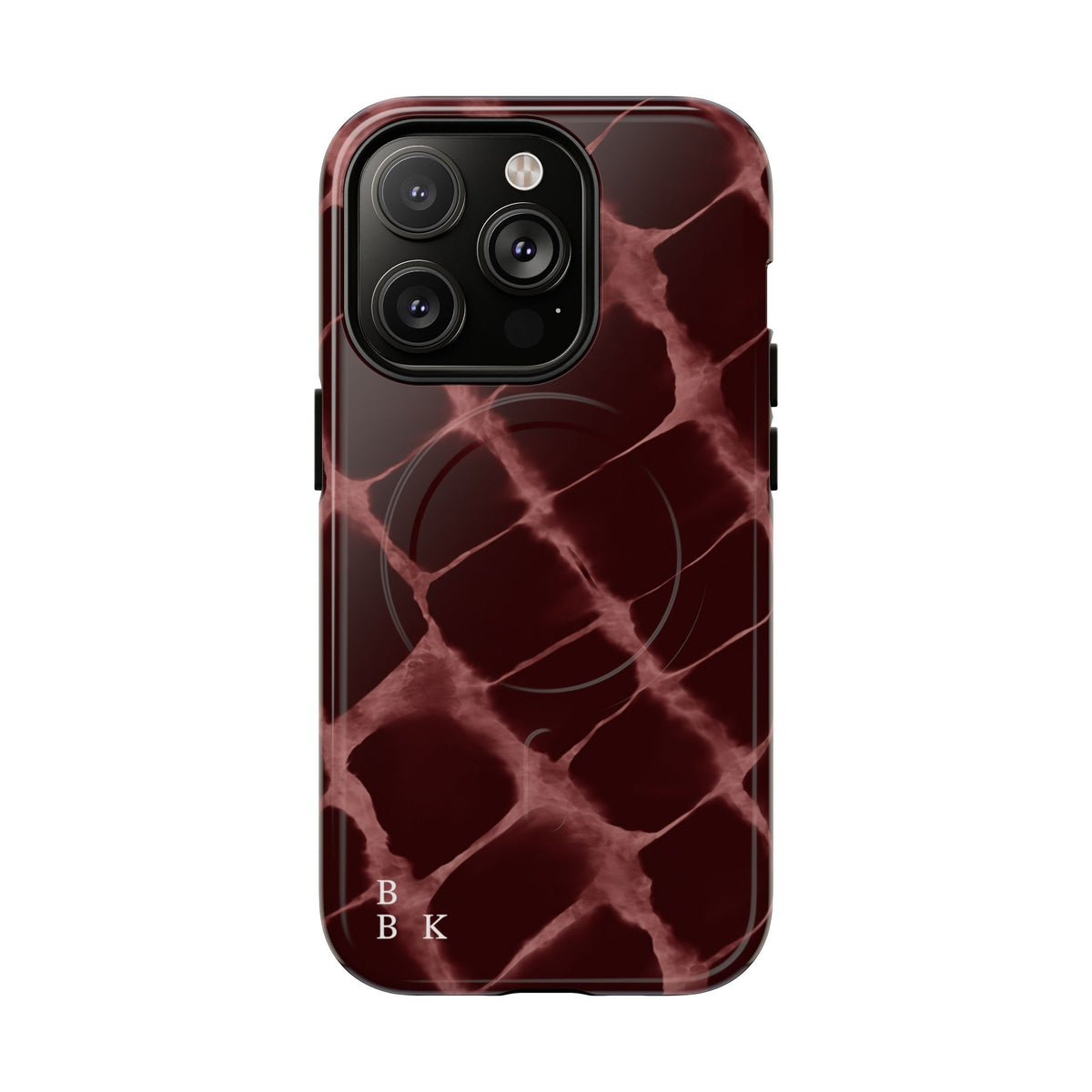Magnetic Phone Case — Burgundy Marble Tough Protective Cover