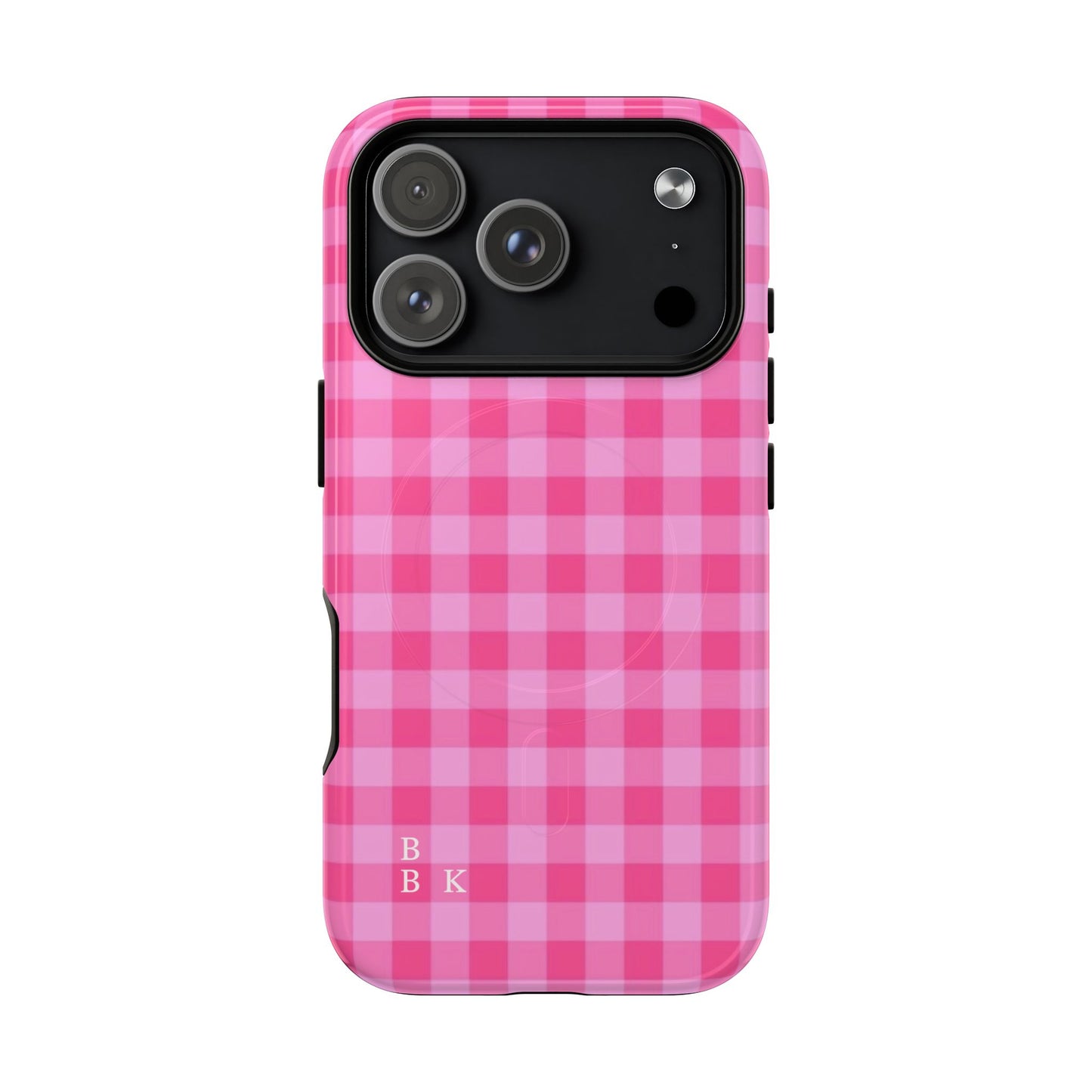 Pink Gingham Tough Magnetic Phone Case – Durable Checkered Design