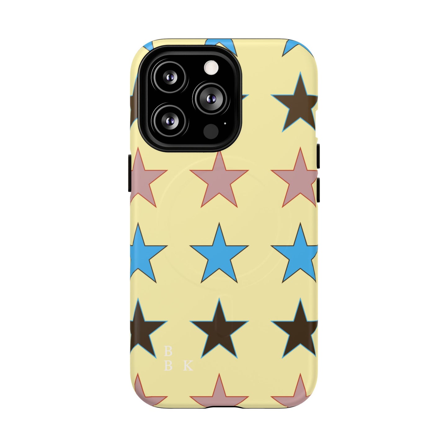 Star Pattern Tough Magnetic Phone Case — Colorful Retro Stars Protective Cover