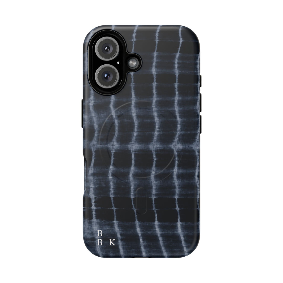 Magnetic Phone Case — Black Tie-Dye Tough Protective Cover with MagSafe
