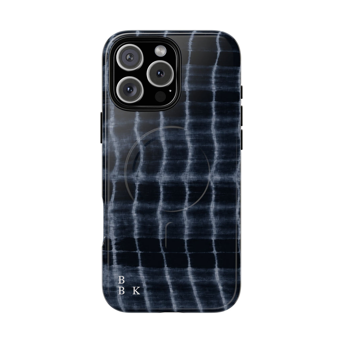 Magnetic Phone Case — Black Tie-Dye Tough Protective Cover with MagSafe