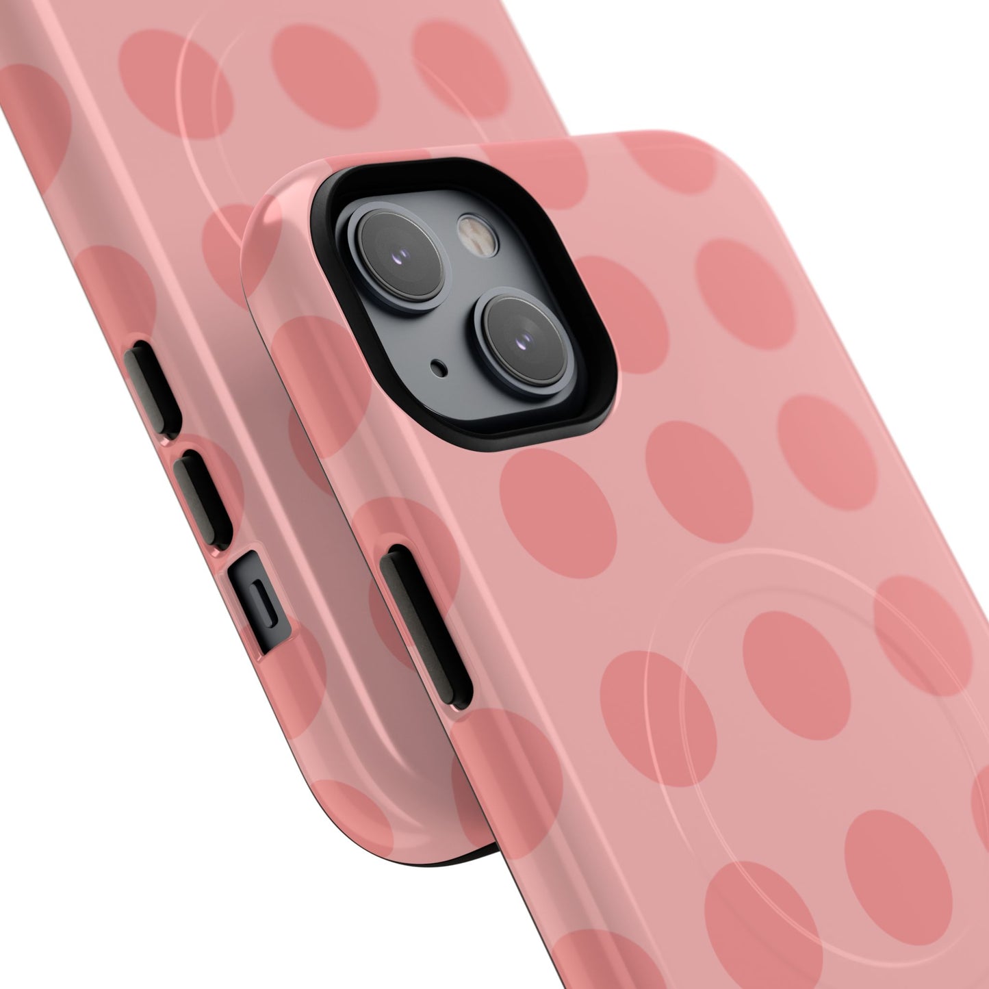 Magnetic Phone Case — Pink Polka Dot Tough Protective Cover