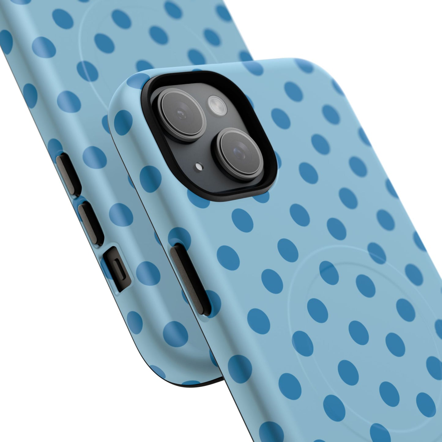 Blue Polka Dot Magnetic Phone Case — Tough Protective iPhone Cover